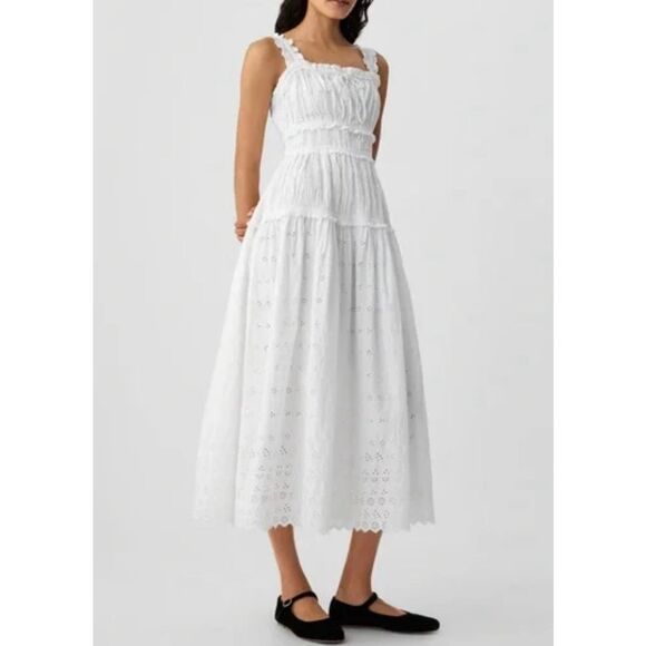 GAP Dresses & Skirts - Gap x Doen white eyelet midi dress size large